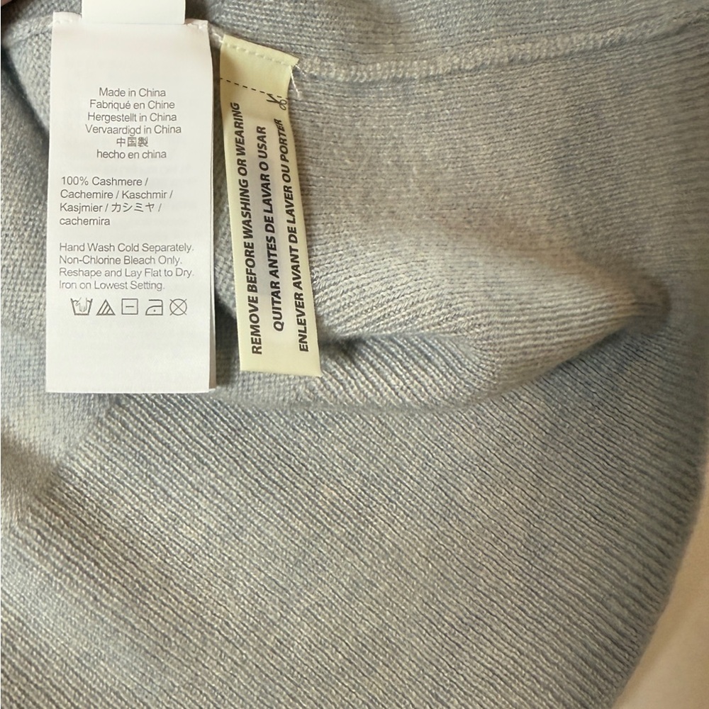 NWOT J. Crew Heather Grey 100% Cashmere  Cropped Boatneck Sweater, Size L - Picture 7 of 11